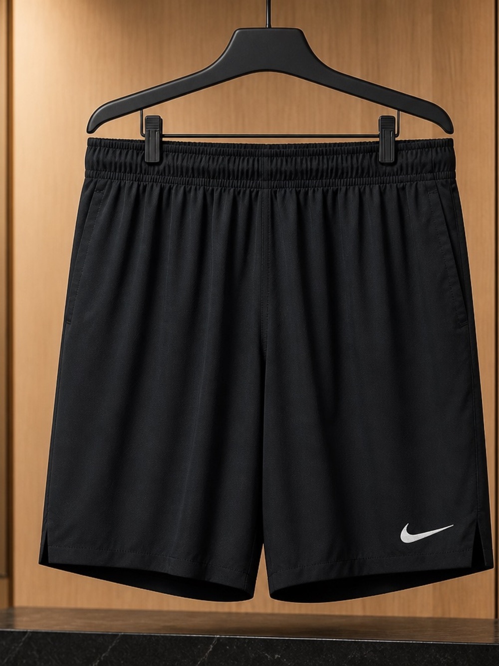 Nike Men’s Black Athletic Shorts with White Swoosh size XXL